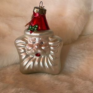 Vintage Mercury Glass Santa Star Ornament